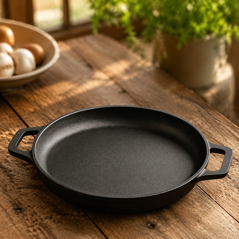 Mini Pancake Griddle - Heavy-Duty Cast Iron Fry Pan with