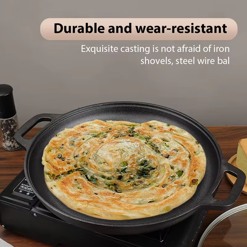 Heavy-Duty Cast Iron Fry Pan w - Mini Pancake Griddle 评论和价格