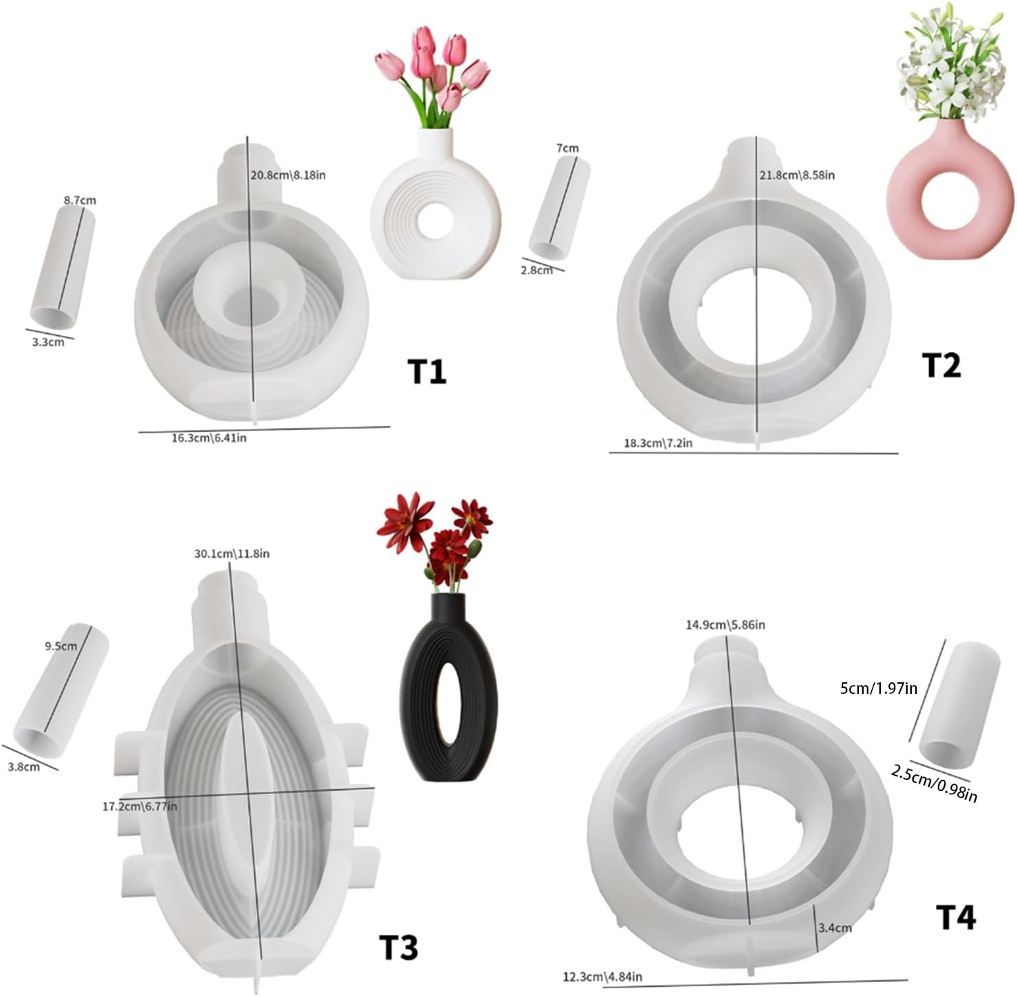 Silicone Mold for Vases Resin  - Potsticker Mold 评论和价格