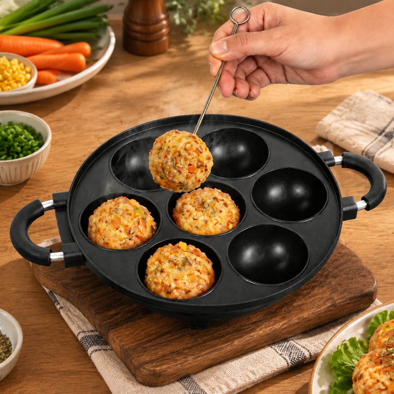 7-Cavity Aluminum Mold for Pan - Mini Pancake Griddle 评论和价格