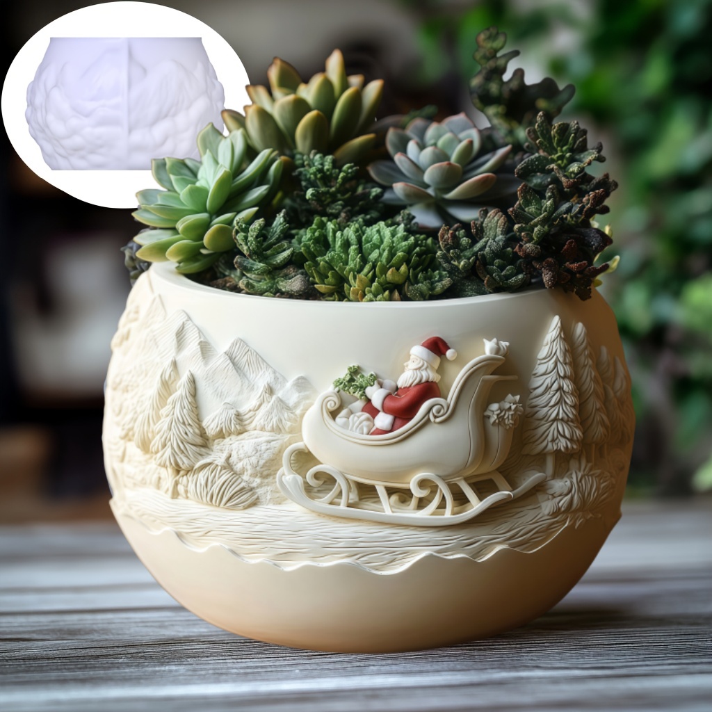 Cedar Sled Santa Claus Relief  - Potsticker Mold 评论和价格