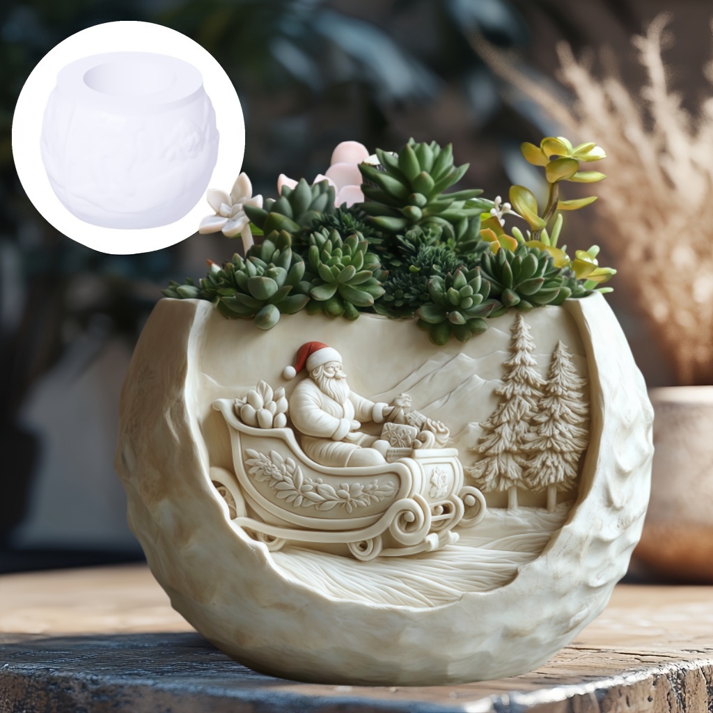 Cedar Sled Santa Claus Relief  - Potsticker Mold 评论和价格